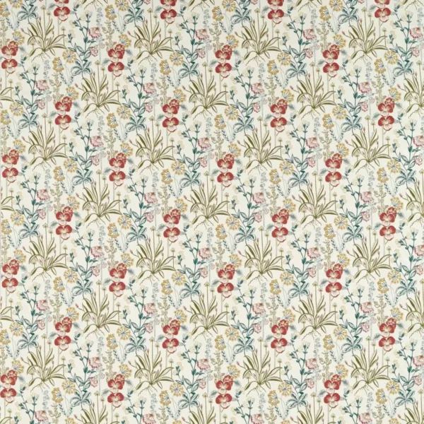 Elmsdale Fabric - Forest / Linen by multicolour botanical woven fabric from Studio G