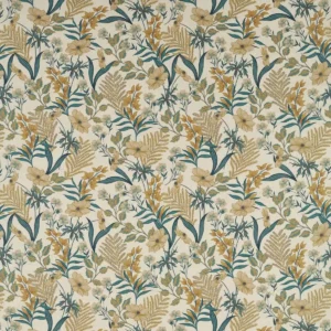 yellow botanical cotton fabric from Studio G