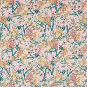 pink botanical cotton fabric from Studio G