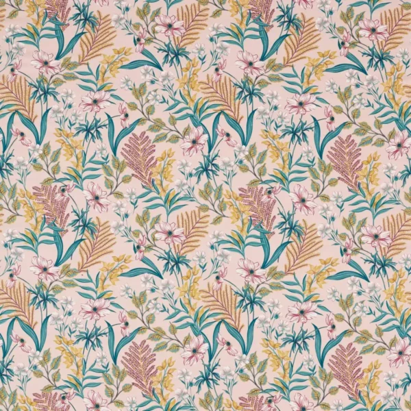 pink botanical cotton fabric from Studio G