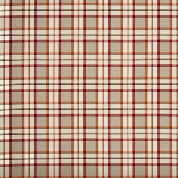 Hatfield Fabric - Cranberry by multicolour checked woven fabric from Prestigious Textiles