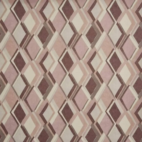 Junction Fabric - Redbrick by multicolour geometric printed fabric from Prestigious Textiles