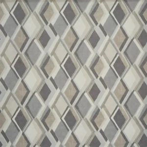 black-grey geometric printed fabric from Prestigious Textiles