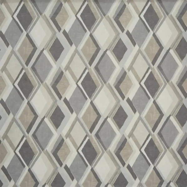 black-grey geometric printed fabric from Prestigious Textiles