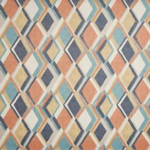 multicolour geometric printed fabric from Prestigious Textiles