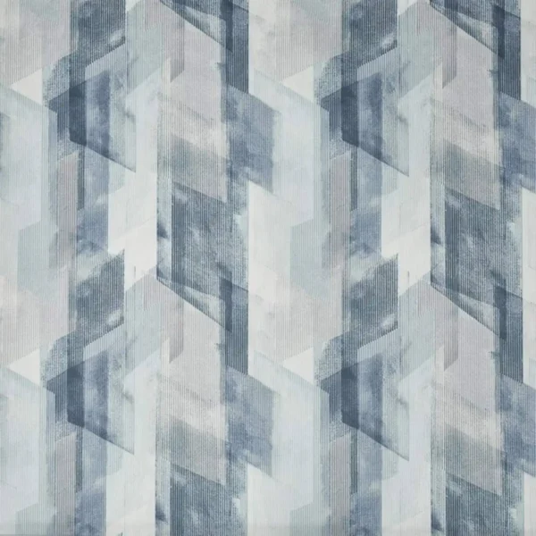 Network Fabric - Mineral by blue geometric printed fabric from Prestigious Textiles