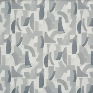 black-grey geometric printed fabric from Prestigious Textiles