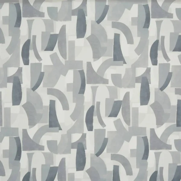 Underground Fabric - Sterling by black-grey geometric printed fabric from Prestigious Textiles