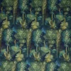 blue botanical velvet-chenille fabric from Prestigious Textiles