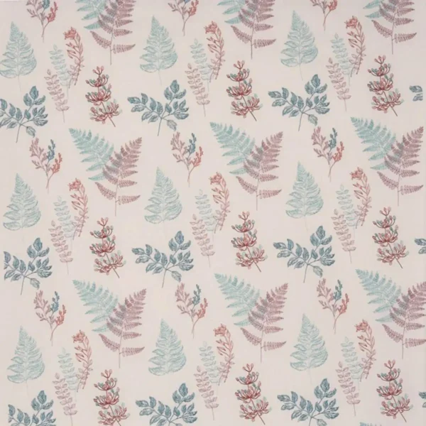 Sprig Fabric - Rose Water by blue botanical embroideried fabric from Prestigious Textiles