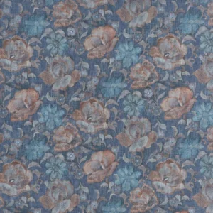 blue botanical velvet-chenille fabric from Prestigious Textiles