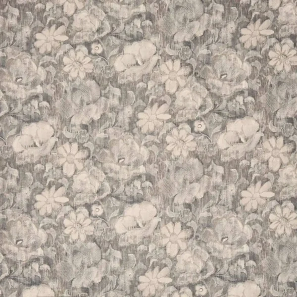 Labyrinth Fabric - Chrome by black-grey botanical velvet-chenille fabric from Prestigious Textiles