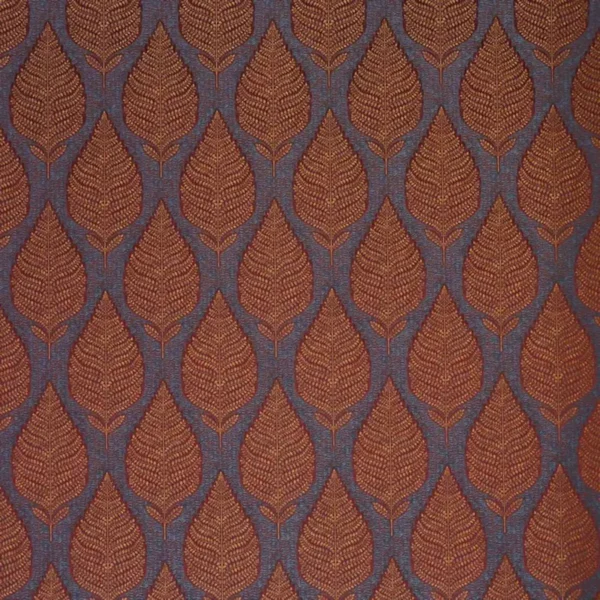 Treasure Fabric - Ruby by blue botanical jacquard fabric from Prestigious Textiles