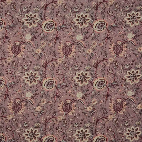 Apsley Fabric - Woodrose by purple botanical printed fabric from Prestigious Textiles