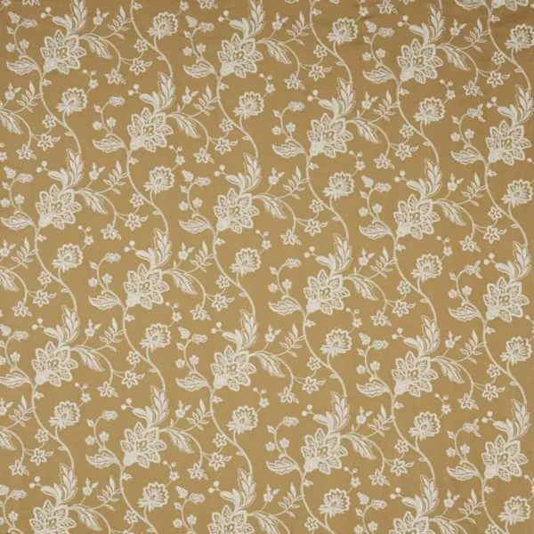 brown botanical embroideried fabric from Prestigious Textiles