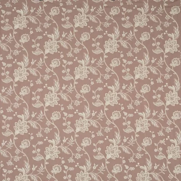 Bayswater Fabric - Woodrose by purple botanical embroideried fabric from Prestigious Textiles