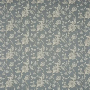 blue botanical embroideried fabric from Prestigious Textiles