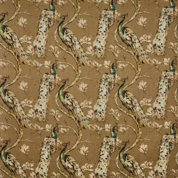 Richmond Fabric - Ochre by brown animal printed fabric from Prestigious Textiles