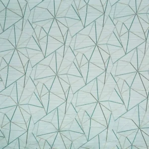 blue geometric embroideried fabric from Prestigious Textiles