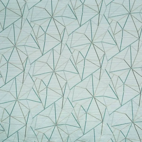 blue geometric embroideried fabric from Prestigious Textiles