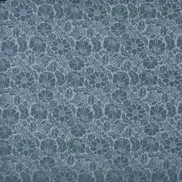 Wallace Fabric - Peacock by blue botanical jacquard fabric from Prestigious Textiles