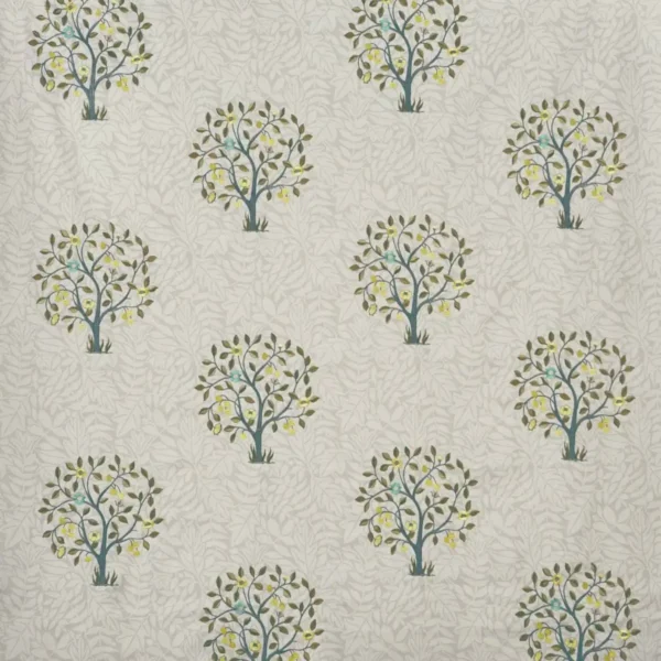 Aesop Fabric - Willow by multicolour botanical embroideried fabric from Prestigious Textiles