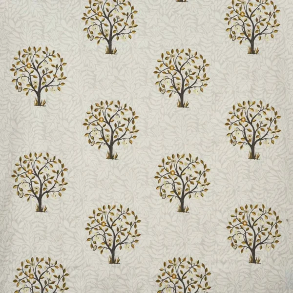 Aesop Fabric - Gilt by multicolour botanical embroideried fabric from Prestigious Textiles