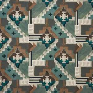 green geometric cotton fabric from Prestigious Textiles