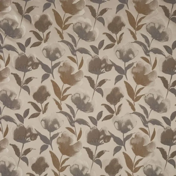 black-grey botanical jacquard fabric from Prestigious Textiles