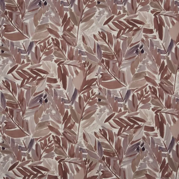 Acer Fabric - Plum by purple botanical cotton fabric from Prestigious Textiles