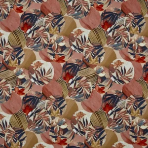 orange botanical cotton fabric from Prestigious Textiles