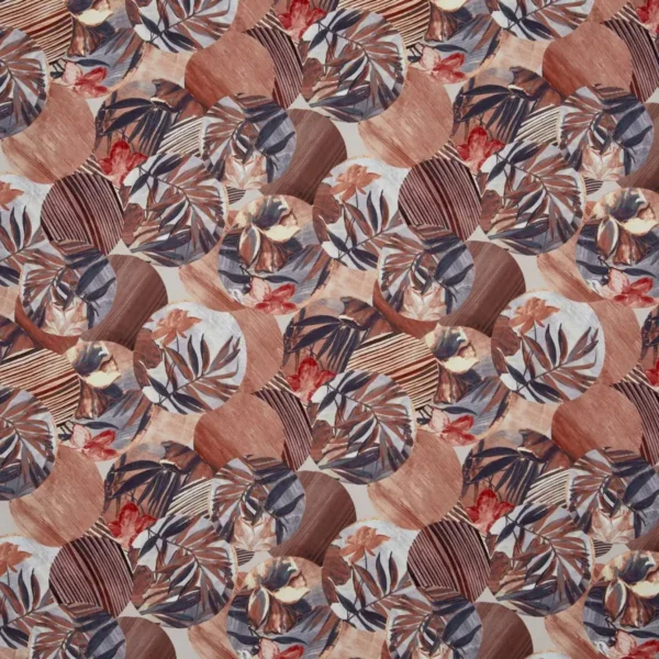 Osaka Fabric - Papaya by multicolour botanical cotton fabric from Prestigious Textiles