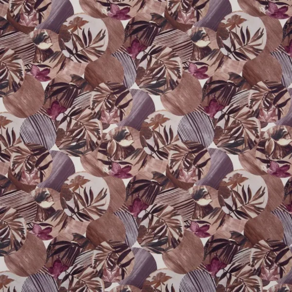 Osaka Fabric - Plum by purple botanical cotton fabric from Prestigious Textiles