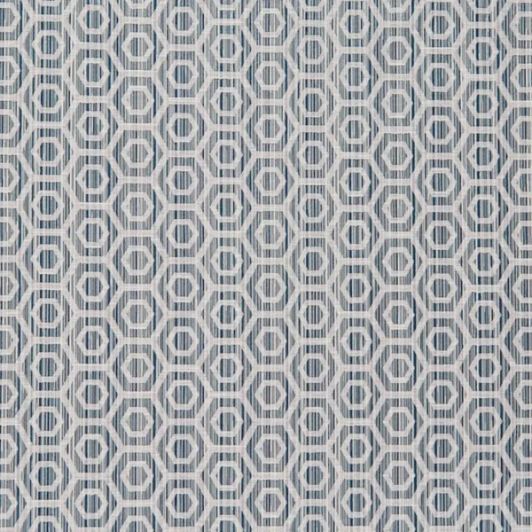 Peninsular Fabric - Sapphire by blue geometric jacquard fabric from Prestigious Textiles