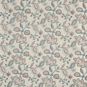 green botanical embroideried fabric from Prestigious Textiles
