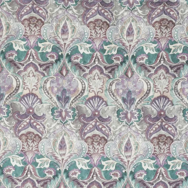 Hollyrood Fabric - Peony by green traditional cotton fabric from Prestigious Textiles