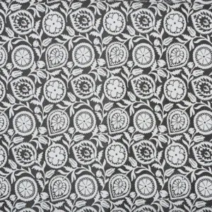 black-grey botanical jacquard fabric from Prestigious Textiles