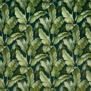 green botanical velvet-chenille fabric from Prestigious Textiles