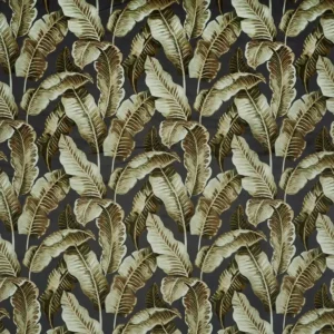 black-grey botanical velvet-chenille fabric from Prestigious Textiles
