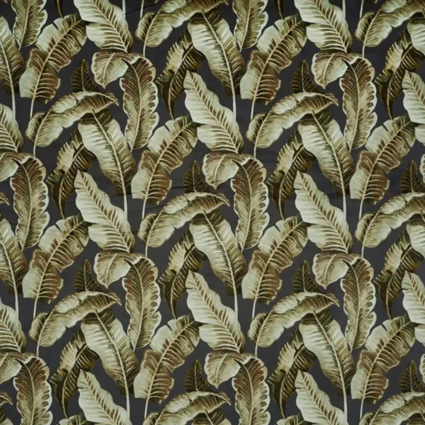 Nicobar Fabric - Pepperpod by black-grey botanical velvet-chenille fabric from Prestigious Textiles