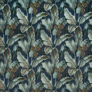 blue botanical velvet-chenille fabric from Prestigious Textiles