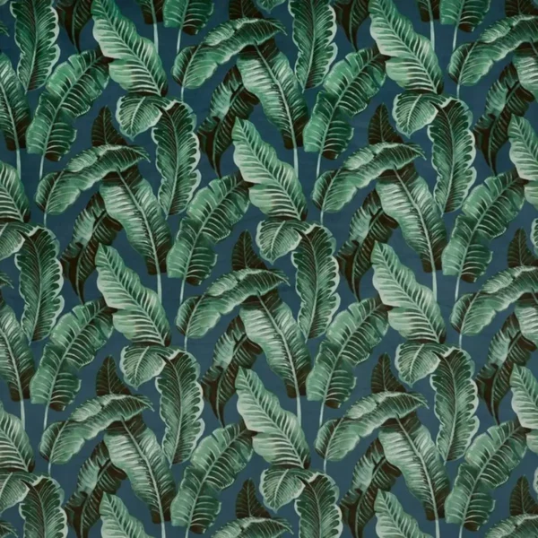 Nicobar Fabric - Ocean by blue botanical velvet-chenille fabric from Prestigious Textiles