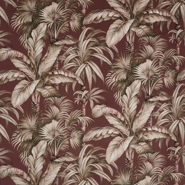 Tripura Fabric - Spice by pink botanical velvet-chenille fabric from Prestigious Textiles