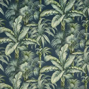 blue botanical velvet-chenille fabric from Prestigious Textiles