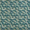green geometric jacquard fabric from Prestigious Textiles