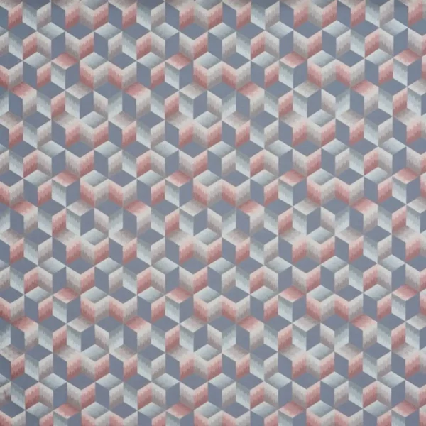 Luca Fabric - Sorbet by black-grey geometric jacquard fabric from Prestigious Textiles