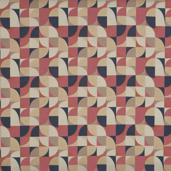 Mason Fabric - Raspberry by multicolour geometric jacquard fabric from Prestigious Textiles