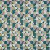 green geometric jacquard fabric from Prestigious Textiles