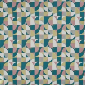green geometric jacquard fabric from Prestigious Textiles