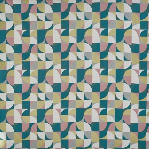 Mason Fabric - Dragonfly by green geometric jacquard fabric from Prestigious Textiles